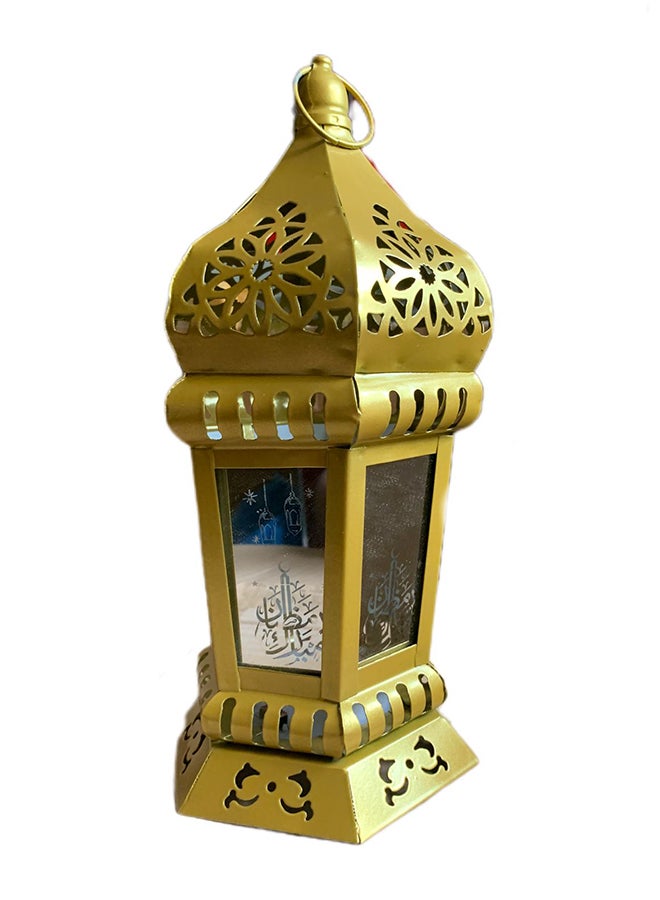 فانوس رمضان معدني مضئ محمول صناعة عربية لديكور المنزل والحفلات أسود