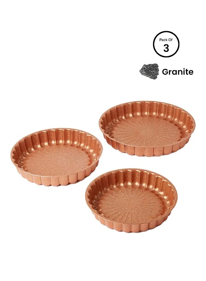 ديسيني طقم صواني كيك من الجرانيت مكون من 3 قطع ذهبي وردي Small Bakeware Pan (24), Medium Bakeware Pan (28), Large Bakeware Pan (32)سم - Image 1