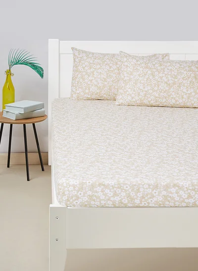 ايست من نون Duvet Cover Set - With 1 Duvet Cover 200X200 Cm And 2 Pillow Cover 50X75 Cm - For Queen Size Mattress - 100% Cotton Percale 180 Thread Count Springfield Rose