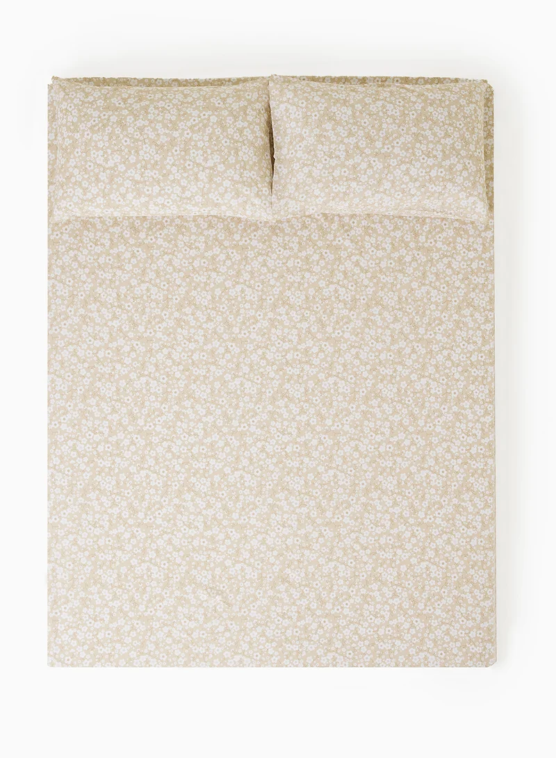 Noon East Duvet Cover Set - With 1 Duvet Cover 200X200 Cm And 2 Pillow Cover 50X75 Cm - For Queen Size Mattress - 100% Cotton Percale 180 Thread Count Springfield Rose