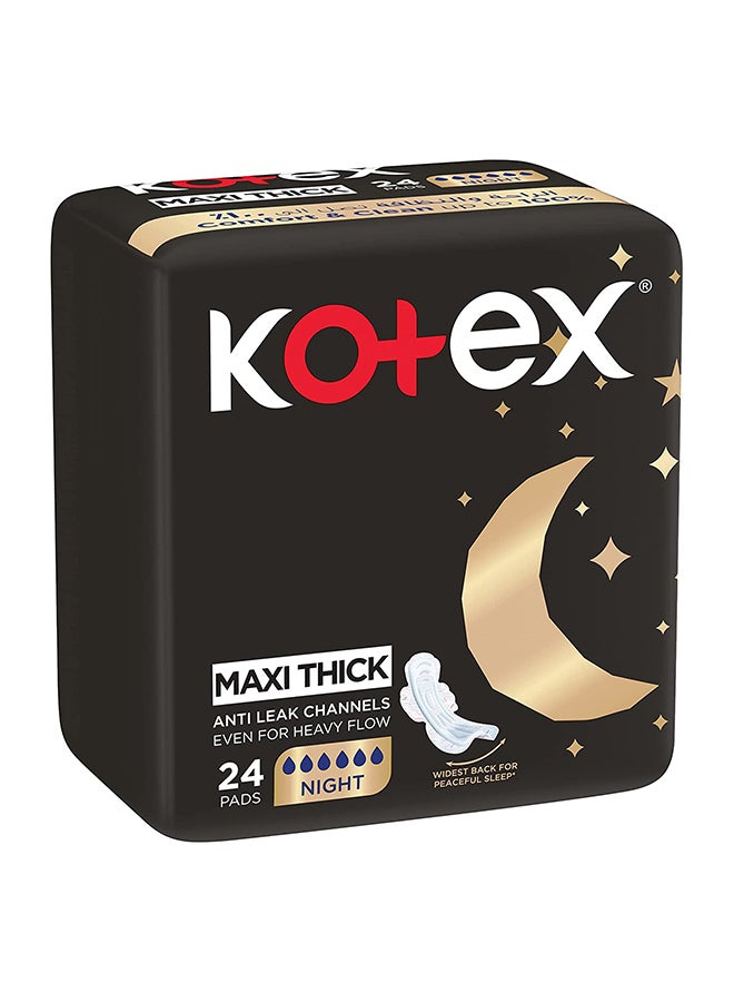 كوتكس فوط ماكسي الصحية الليلية بالأجنحة وعريضة ومانعة للتسرب من 24 قطعة - Image 2