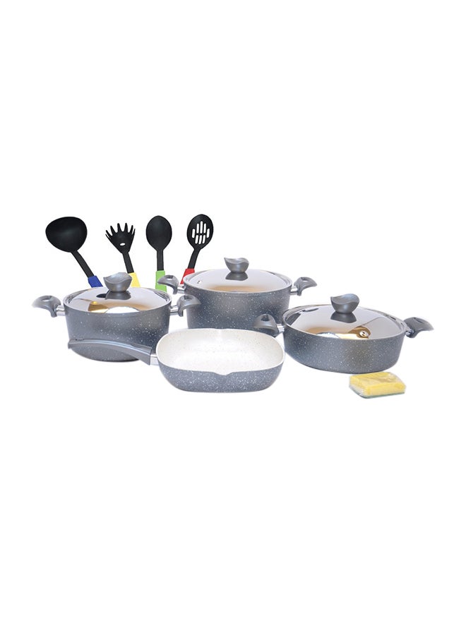 Top Chef 13-Piece Granite Cookware Set Grey/Beige 28cm - Image 1