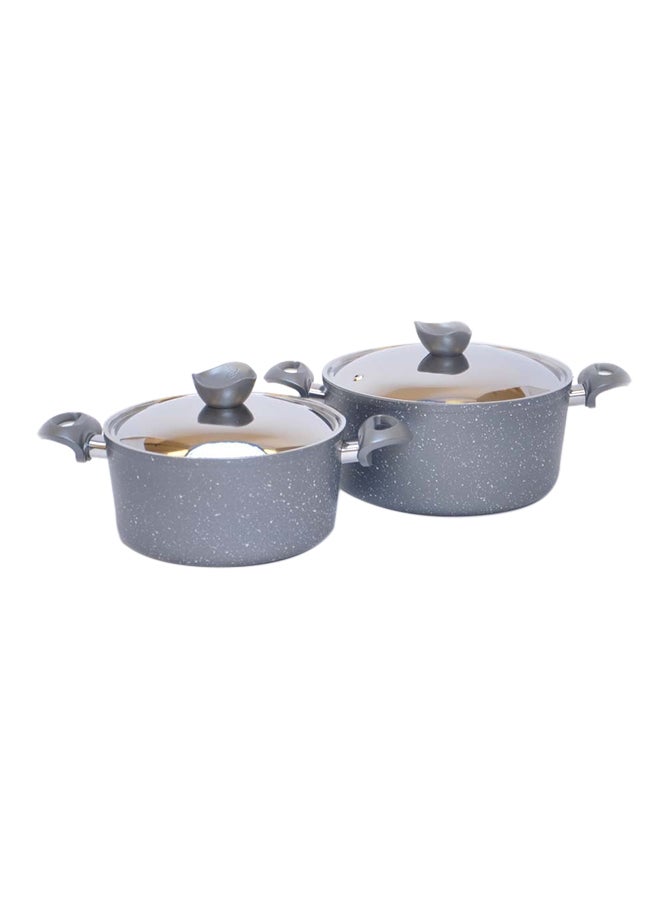 Top Chef 13-Piece Granite Cookware Set Grey/Beige 28cm - Image 2