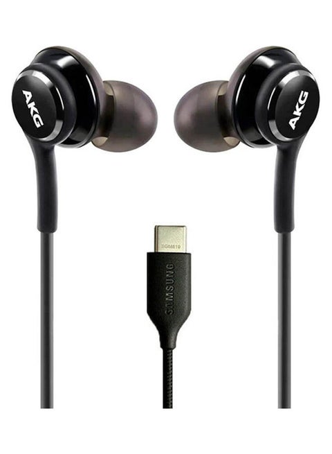 Oem Earbuds Stereo Headphones For Samsung Galaxy Note 10 10+ S20 S20+ S20 Ultra Devices - Designed By Akg - Braided Cable Earphones With Microphone And Volume Remote Type-C Connector Black