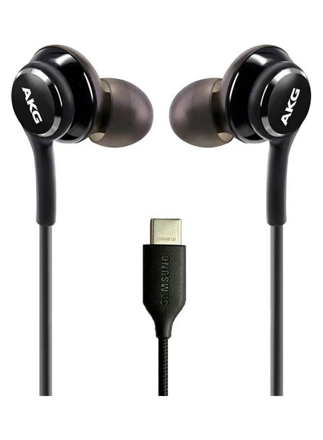Generic - Oem Earbuds Stereo Headphones For Samsung Galaxy Note 10 10+ S20 S20+ S20 Ultra Devices - Designed By Akg - Braided Cable Earphones With Microphone And Volume Remote Type-C Connector Black - Image 1
