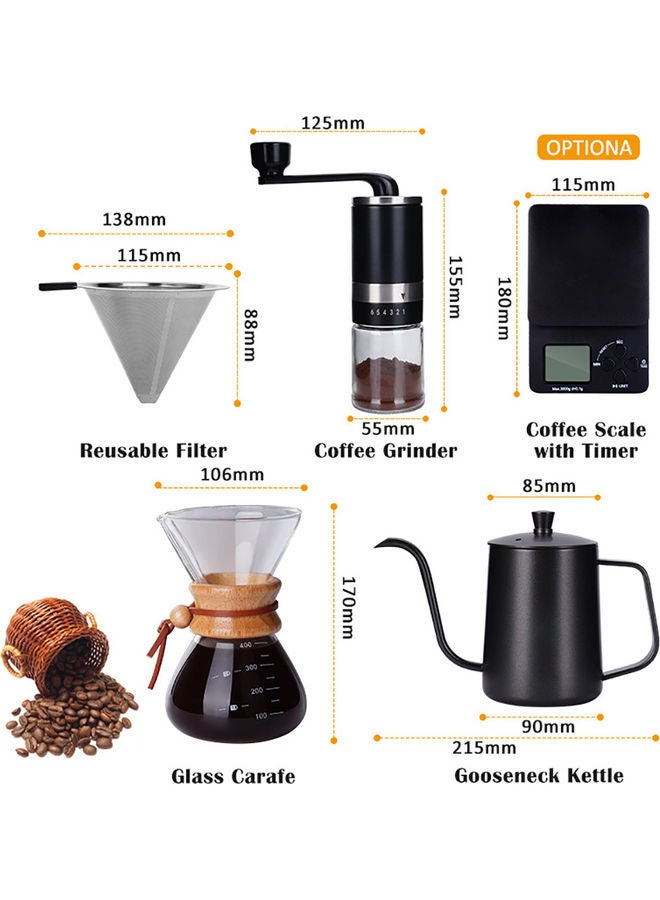 YelaJoy Portable Pour Over Drip Coffee Maker Set Black 34.5x30x15.5cm  - Image 2