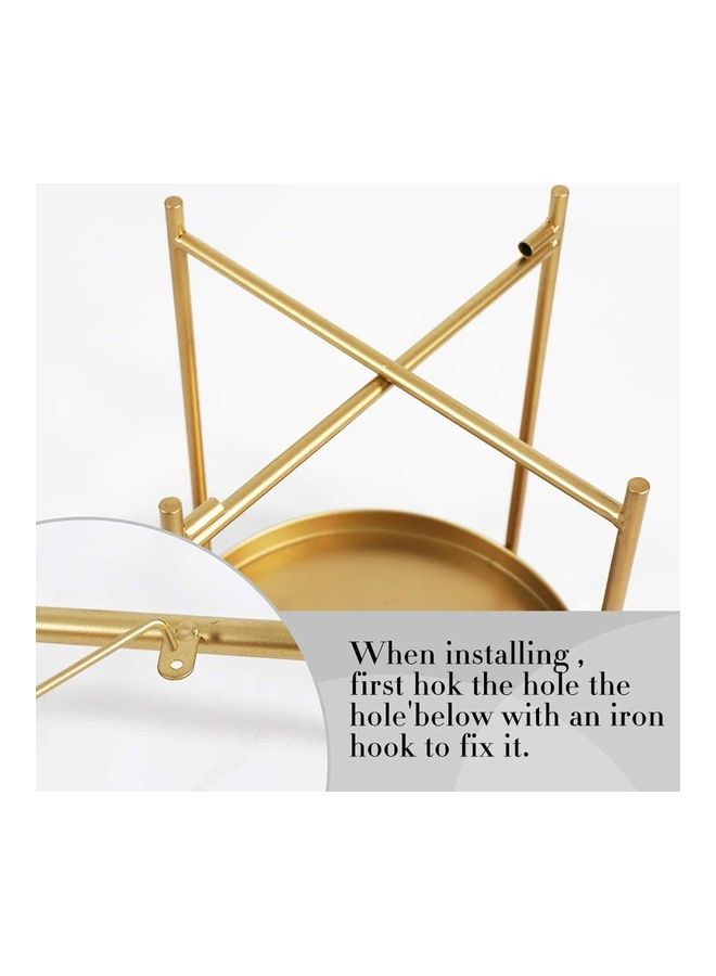 Sharpdo - Nordic Style Round Side Table With Double Layers Golden Suitable For Living Room Gold - Image 1