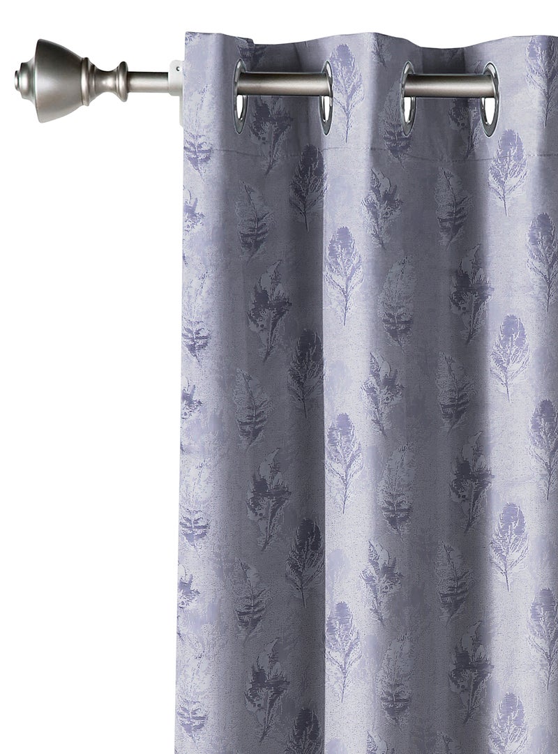 هوم تاون مجموعة ستائر نافذة للتعتيم بطبعة وفتحات علوية بحلقات ومصنوعة من البوليستر والجاكار من هوم تاون، من قطعتين متعدد الألوان 135 x 240سم - Image 1