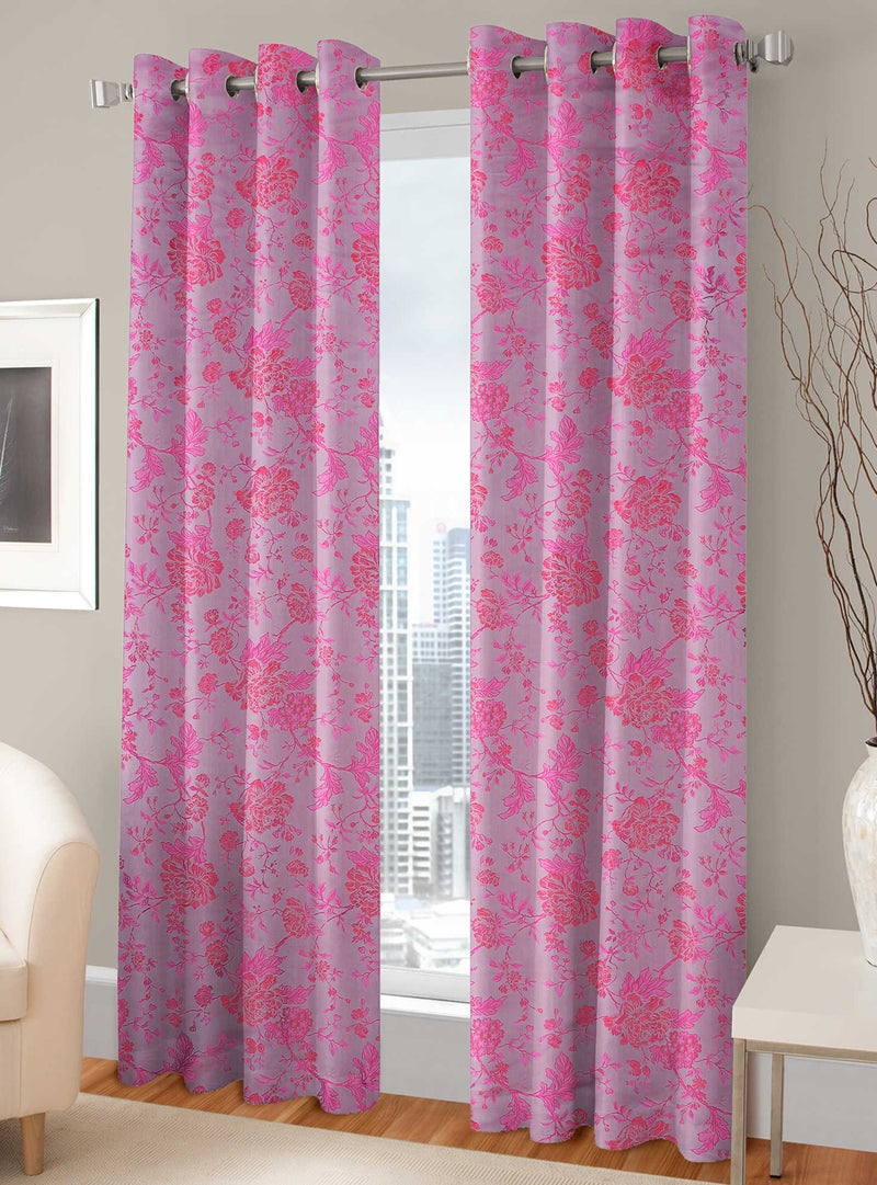 هوم تاون مجموعة ستائر نافذة للتعتيم بطبعة وفتحات علوية بحلقات ومصنوعة من البوليستر والجاكار من هوم تاون، من قطعتين متعدد الألوان 135 x 240سم - Image 1