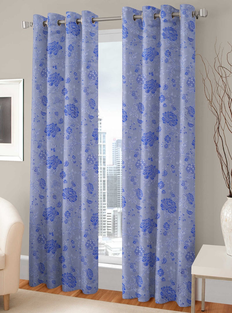 هوم تاون مجموعة ستائر نافذة للتعتيم بطبعة وفتحات علوية بحلقات ومصنوعة من البوليستر والجاكار من هوم تاون، من قطعتين متعدد الألوان 135 x 240سم - Image 4