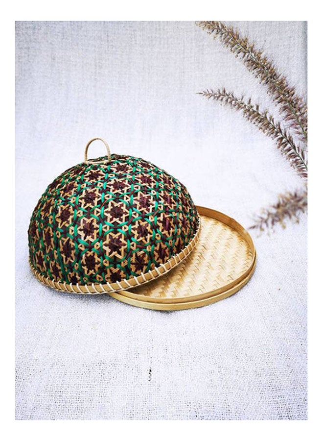 Handwoven Razia Fruit, Vegetable Tray With Lid Green
