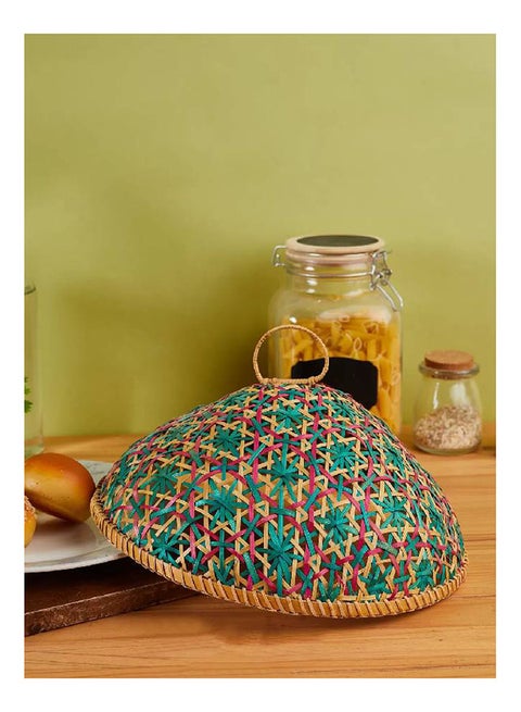 Handwoven Razia Fruit, Vegetable Tray With Lid Green