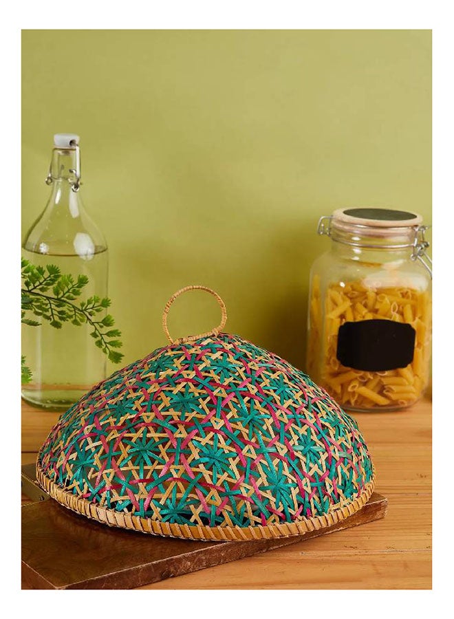 Handwoven Razia Fruit, Vegetable Tray With Lid Green