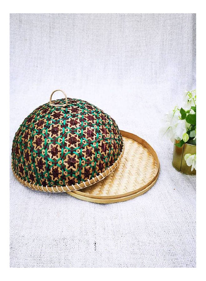 Handwoven Razia Fruit, Vegetable Tray With Lid Green