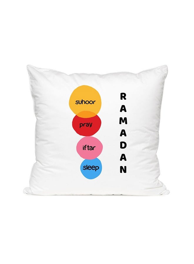 إم إي سي Ramadan Cycle Suhoor Pray Iftar Sleep Printed Pillow Multicolour 40x40cm - Image 1