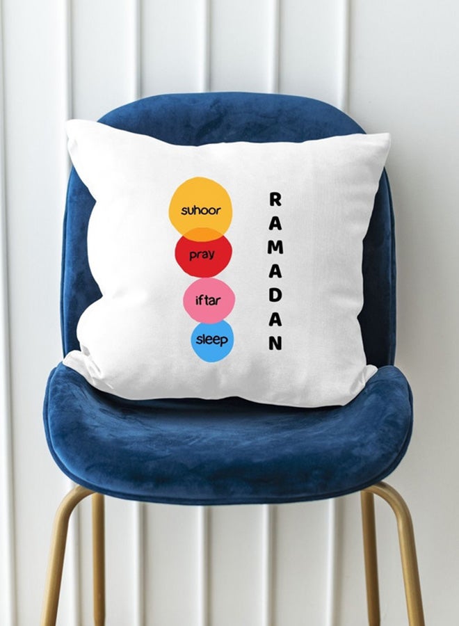 إم إي سي Ramadan Cycle Suhoor Pray Iftar Sleep Printed Pillow Multicolour 40x40cm - Image 2