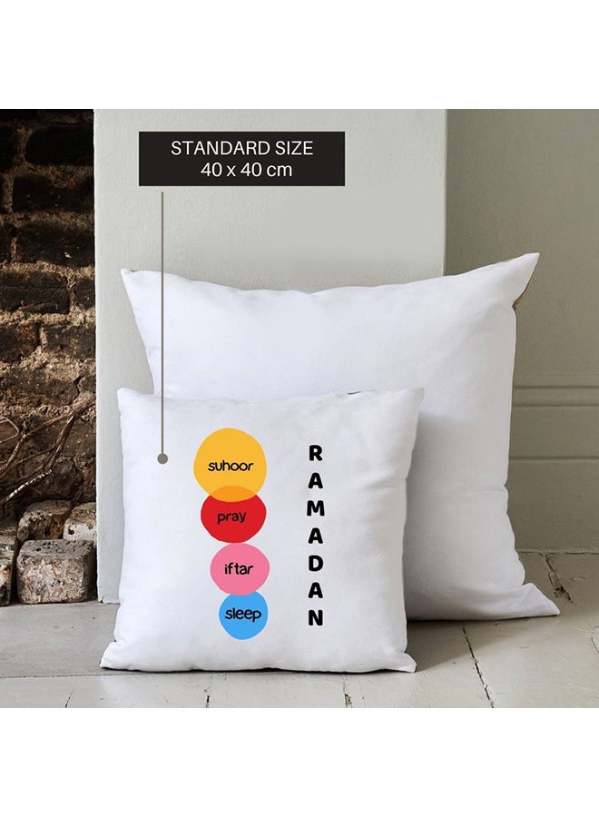 إم إي سي Ramadan Cycle Suhoor Pray Iftar Sleep Printed Pillow Multicolour 40x40cm - Image 3