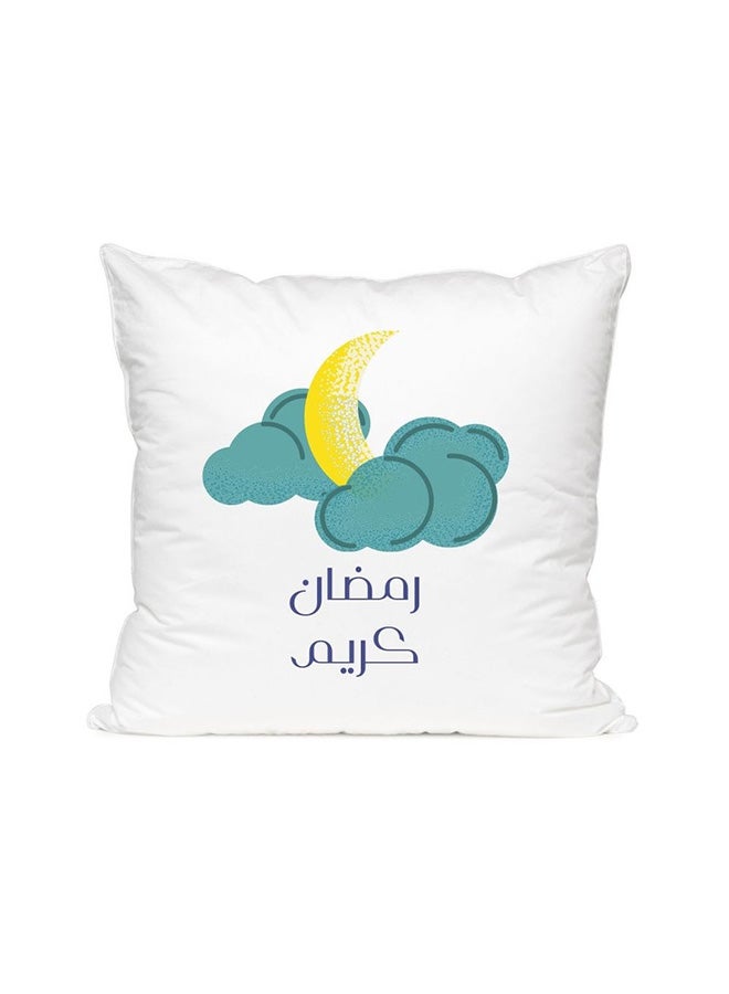 MEC Ramadan Kareem Printed Pillow White/Blue/Yellow 40x40cm - Image 1