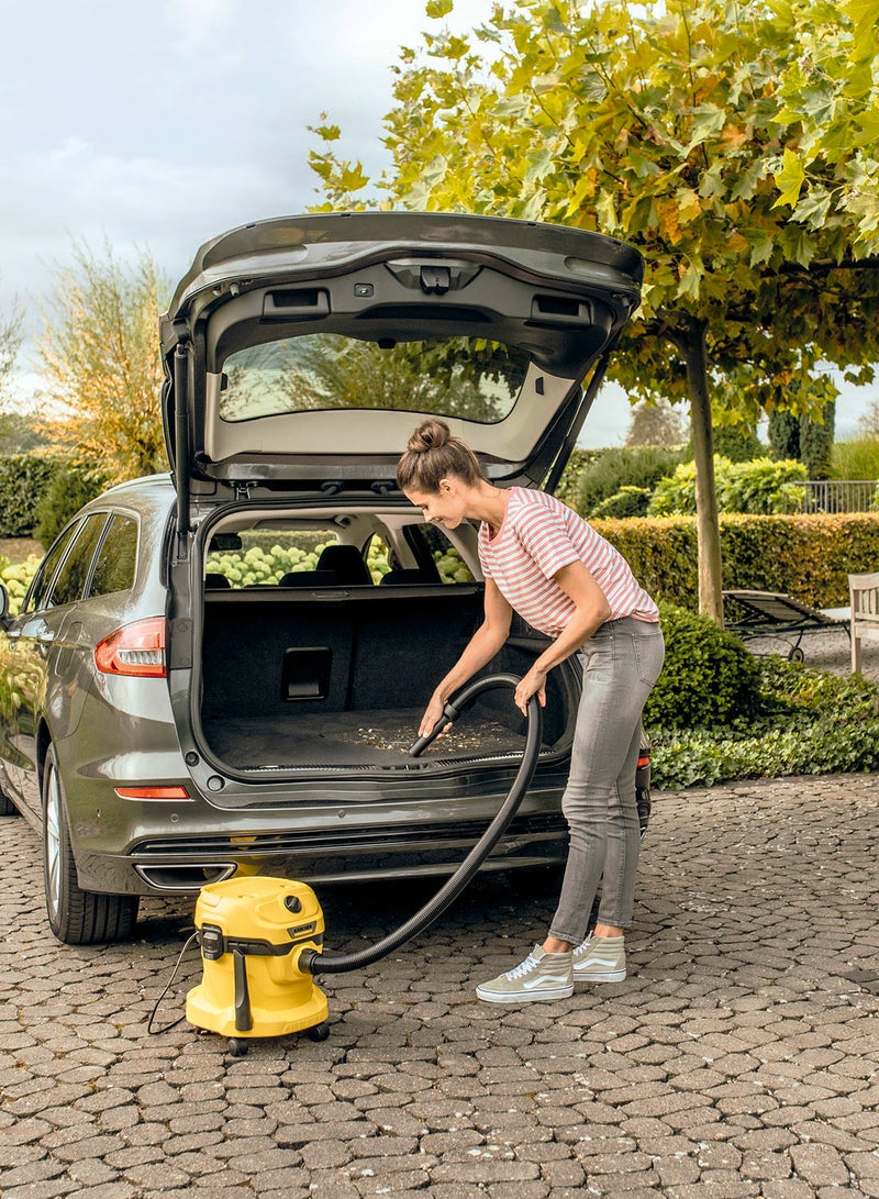 كارشر - مكنسة كهربائية WD 2 بلس V-12/4/18/C للتنظيف الرطب والجاف 12 L 1000 W 16280020 أصفر/ أسود - Image 1