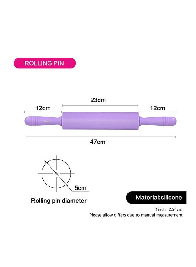 فيسمان مرقاق لفرد العجين خفيف الوزن من السيليكون أرجواني 47x5x5سم - Image 4
