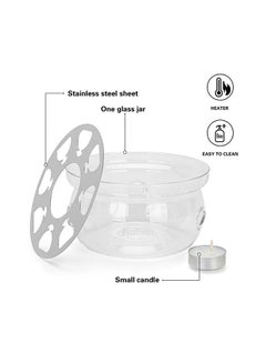 Fissman Tea Pot Warmer With Candle Heat Resistant Glass Clear 15x8cm  - Image 4