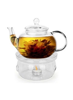 Fissman Tea Pot Warmer With Candle Heat Resistant Glass Clear 15x8cm  - Image 5