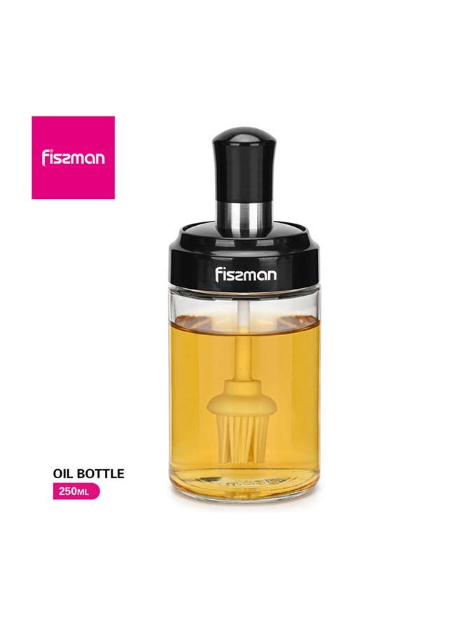Fissman Oil Bottle With Brush Black/Clear 250ml  - Image 4