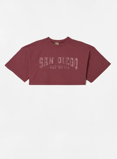 Sivvi x GenM San Diego Cropped T-Shirt Brown