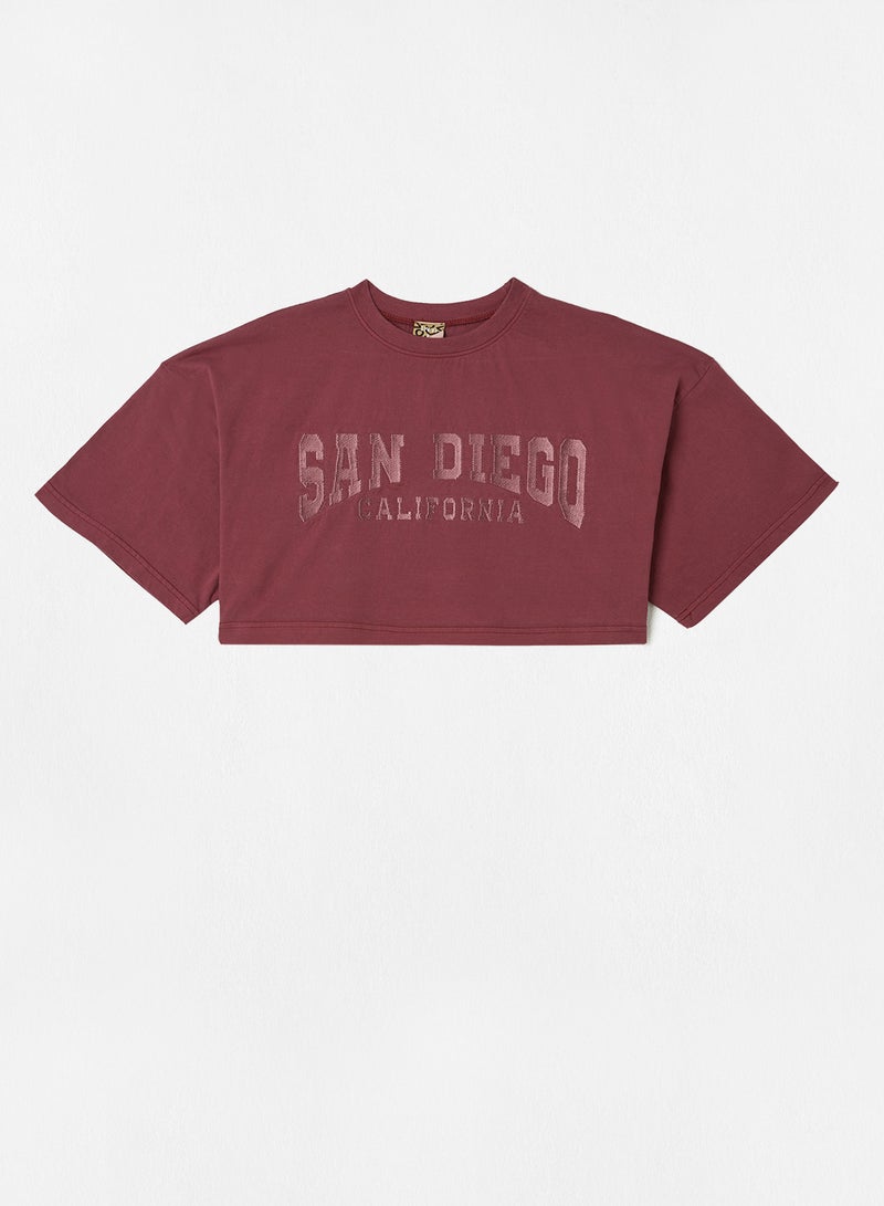 Sivvi x GenM - San Diego Cropped T-Shirt Brown - Image 1