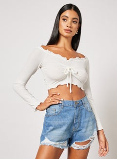 Bardot Blouse White