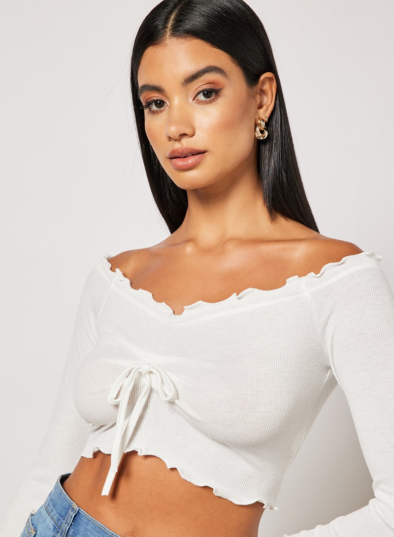 FEMME LUXE - Bardot Blouse White - Image 1