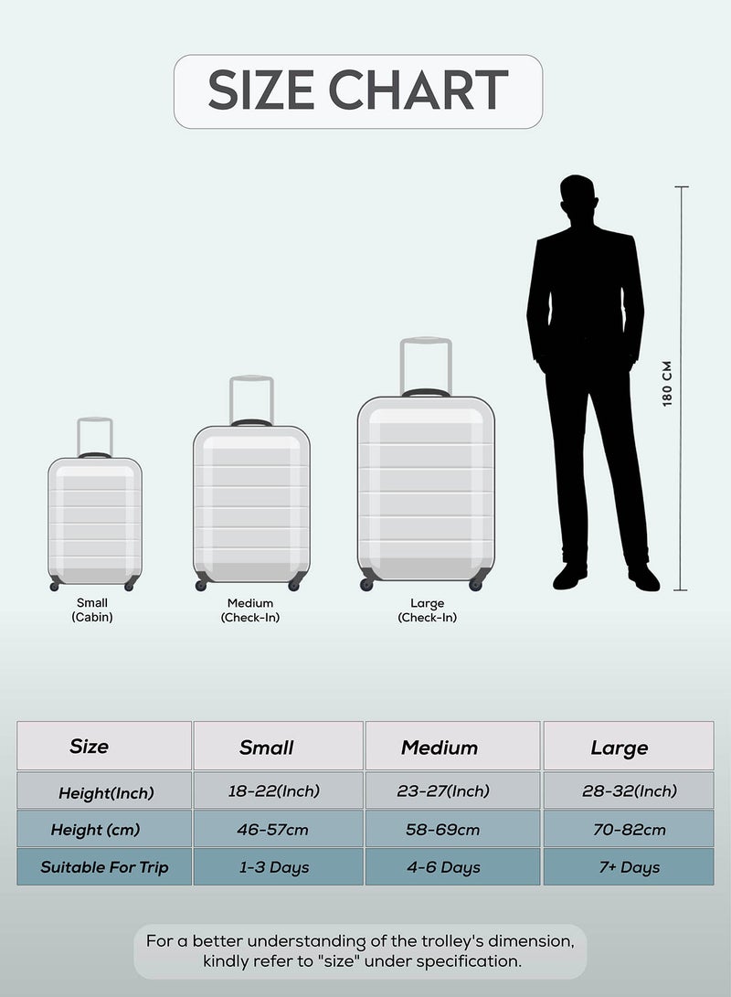 MORANO - 5-Piece Solid Pattern Luggage Trolley Set Black - Image 1