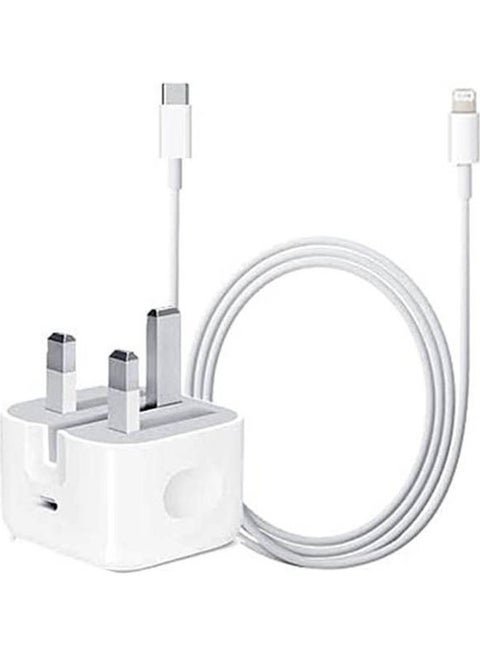 Apple Type-C Rapid Charger 20W With Usb Type-C L Lightning Cable White