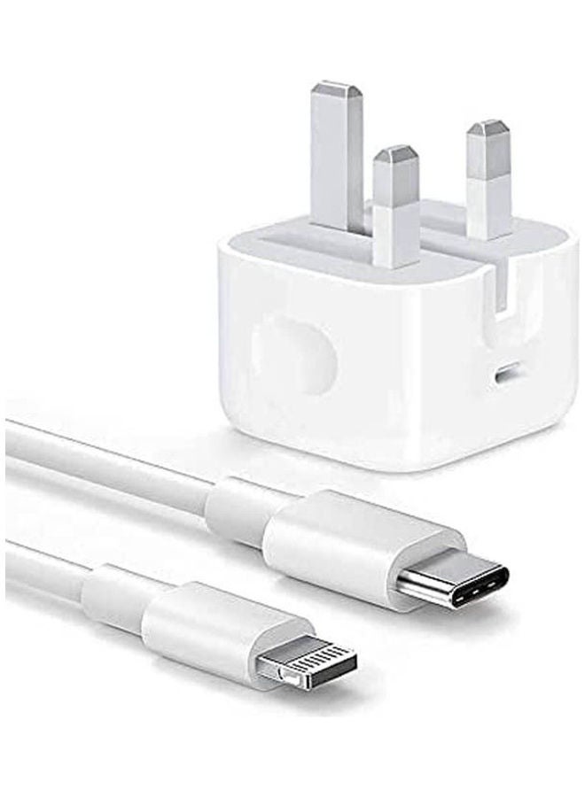 Generic - Apple Type-C Rapid Charger 20W With Usb Type-C L Lightning Cable White - Image 1