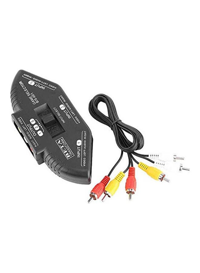 Generic - 3 In 1 Out Audio Video Signal Av Rca Switch Switcher Box Converter Black - Image 1