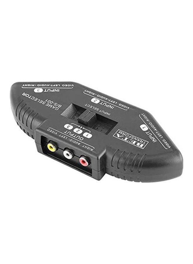 Generic - 3 In 1 Out Audio Video Signal Av Rca Switch Switcher Box Converter Black - Image 1