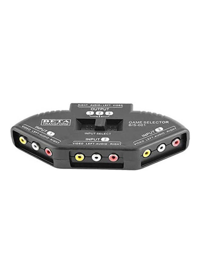 Generic - 3 In 1 Out Audio Video Signal Av Rca Switch Switcher Box Converter Black - Image 1