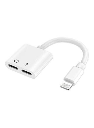 Lightning Adapter Splitter 2 In 1 Headphone Jack Audio Charge Cable Adapter Lightning Converter For Apple Iphone 8 X Plus 7 Plus White - v1648114378/N52984038A_1