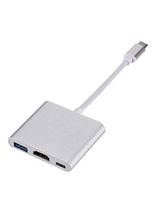Hdmi Adapter Type C To Hdmi Usb 3.0 Charging Converter Usb-C 3.1 Grey - Image 1