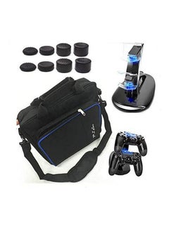 PS4 Console Game System Bag Travel Storage Carry Case + Dual Charger Station For PS4 Slim PlayStation 4 Black