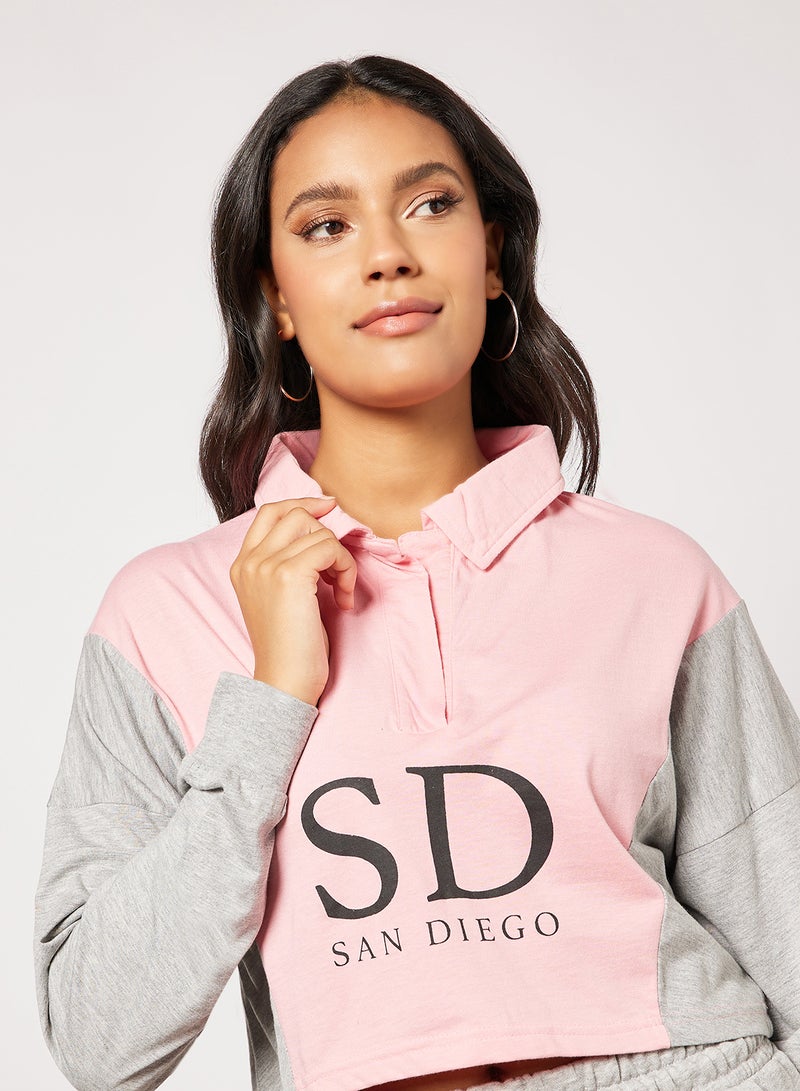 Sivvi x D'Atelier - Colourblock Crop Top Pink - Image 1