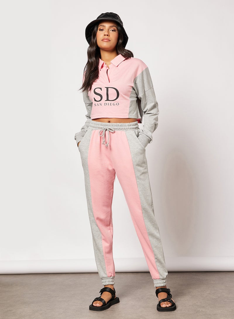 Sivvi x D'Atelier - Colourblock Crop Top Pink - Image 1