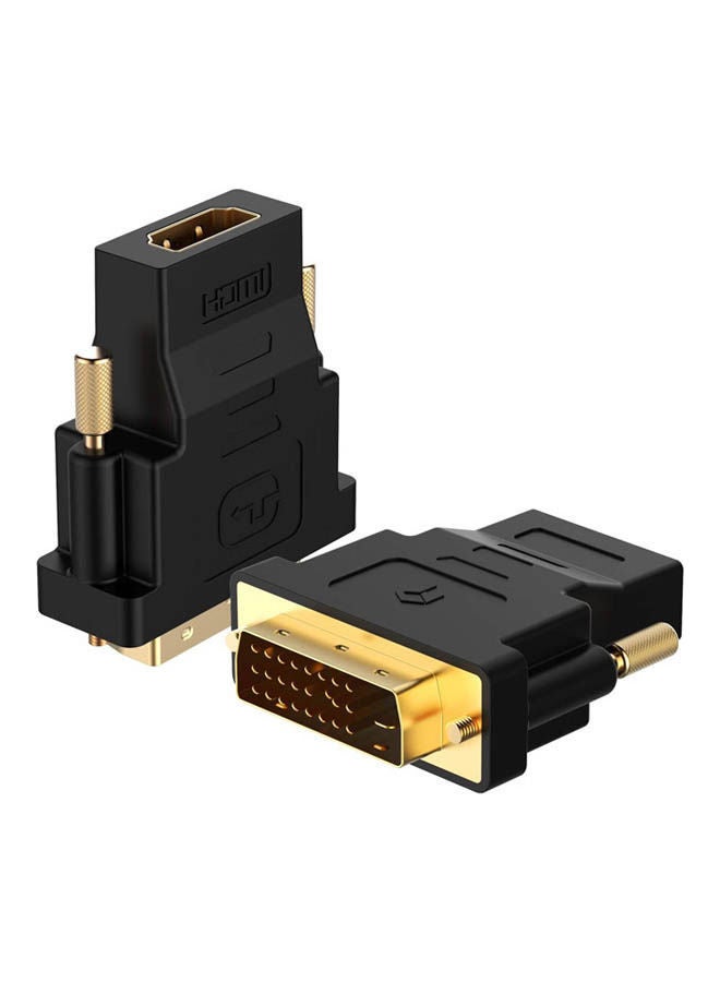 رانكي Dvi To Hdmi Adapter, Gold-Plated Converter 2 Pack Black - Image 1