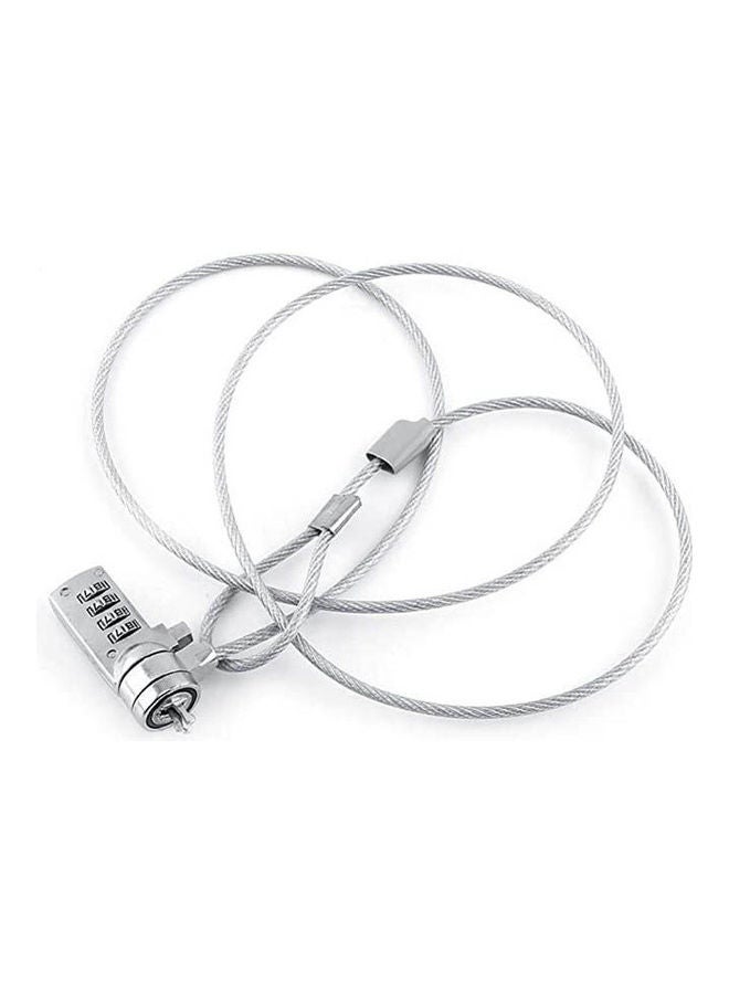 Laptop Notebook Pc Anti-Theft Security Password Combination Chain Steel Cable Lock Silver  - Image 1