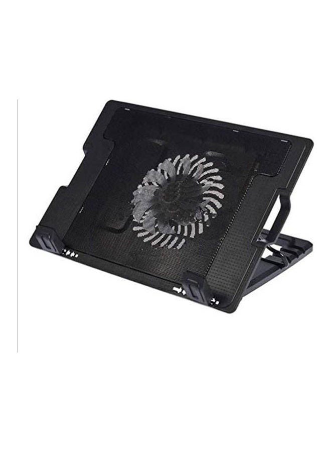 Generic - 5 Way Adjustable Stand Rack Notebook Laptop Pc Cooling Pad Powerful Fan Cooler Black - Image 1