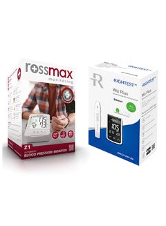 Rightest WizPlus glucometer With 10 strips With Rossmax Z1 Blood pressure monitor
