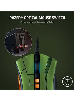 RAZER DeathAdder V2 Gaming Mouse: 20K DPI Optical Sensor - Fastest Gaming Mouse Switch - Chroma RGB Lighting - 8 Programmable Buttons - Ergonomic Shape - Halo Infinite Edition  - Image 3