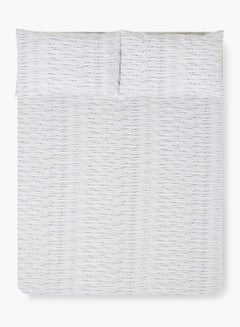 Fitted Bedsheet Set Twin Size High Quality 100% Cotton Percale 144 TC Light Weight Everyday Use 1 Bed Sheet And 2 Pillow Cases Printed White Dotted Pattern Cotton White Dotted Pattern 120 x 200 + 33cm