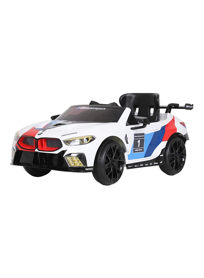ROLLPLAY BMW M8 GTE Racing, 12V, RC- White 1cm - Image 1