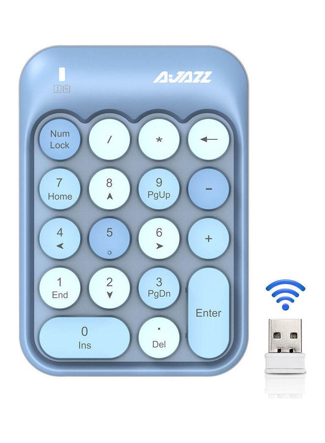 Ajazz - AK18 2.4G Mini Wireless Numeric Keypad Blue - Image 1